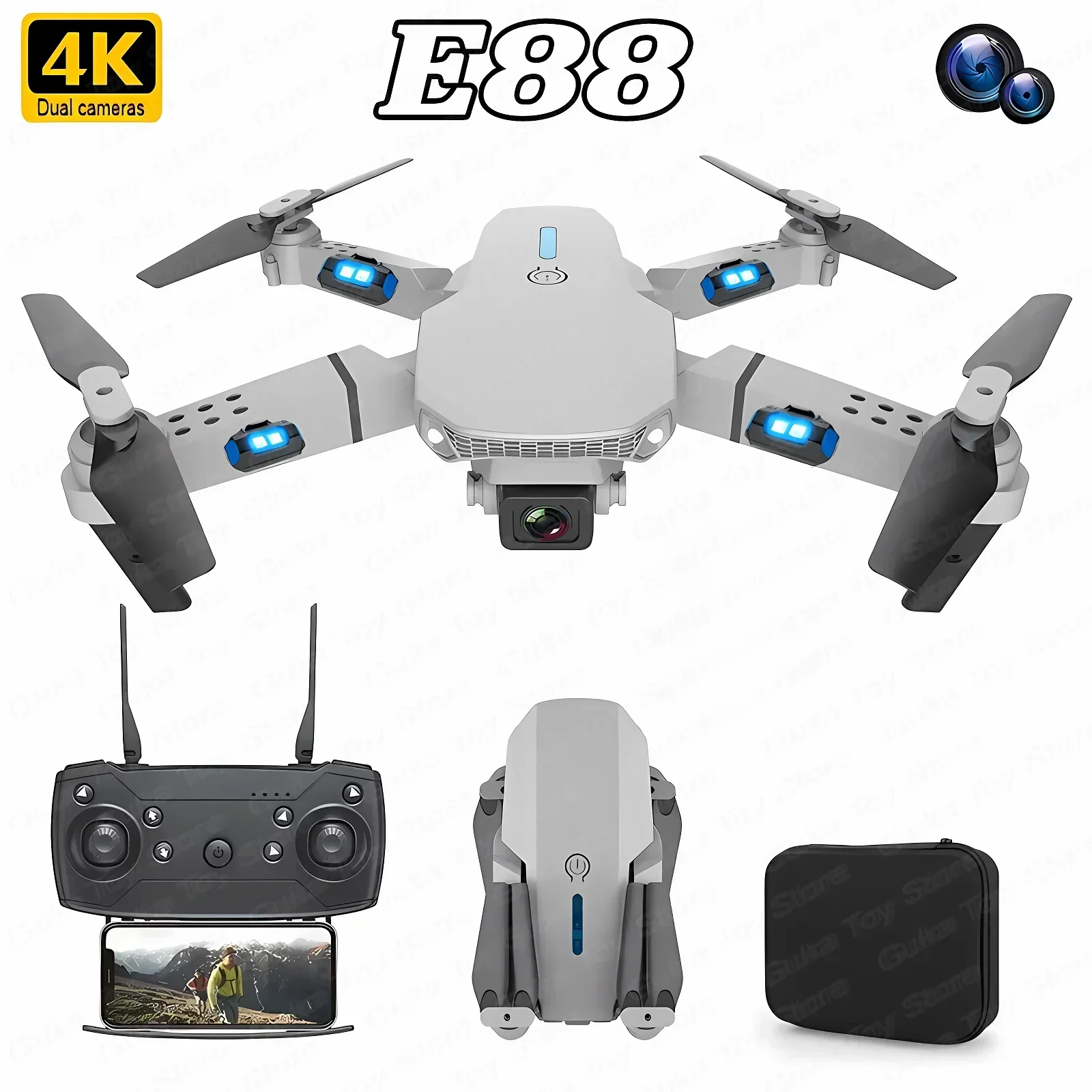 E88 pro wifi fpv drone grande  - Drone Ae Rc avaliação e preço